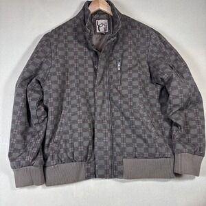 GUESS Bomber Jacket Size XL Men's Satin Plaid Flight Jacket Lined Zip‎ Classic